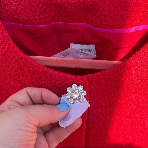J Crew Tweed Lady Jacket with Jewel Buttons NWT - Picture 6 of 8